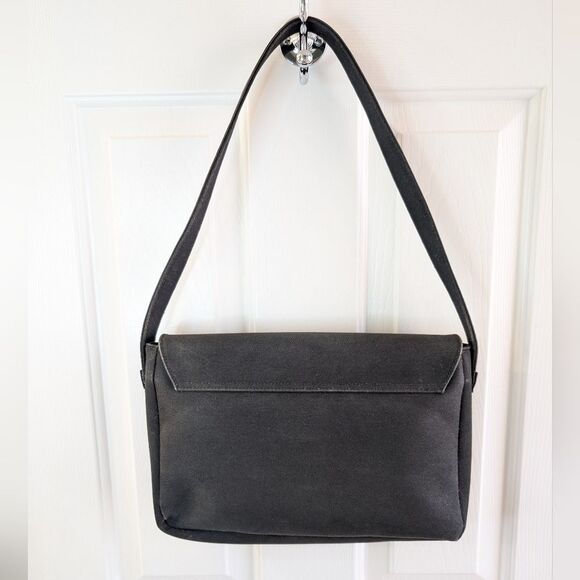 Lauren Ralph Lauren Canvas Shoulder Bag Black - Picture 2 of 14